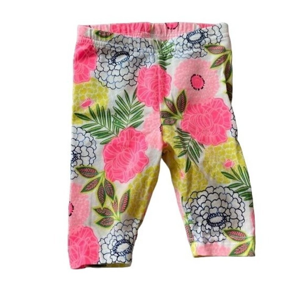 Baby Girl Cotton Floral Leggings 6/9m